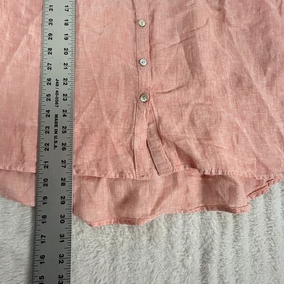 Sigrid Olsen Womens Long Sleeve Button-Down Linen Shirt Top Medium Coral Casual - Picture 8 of 8